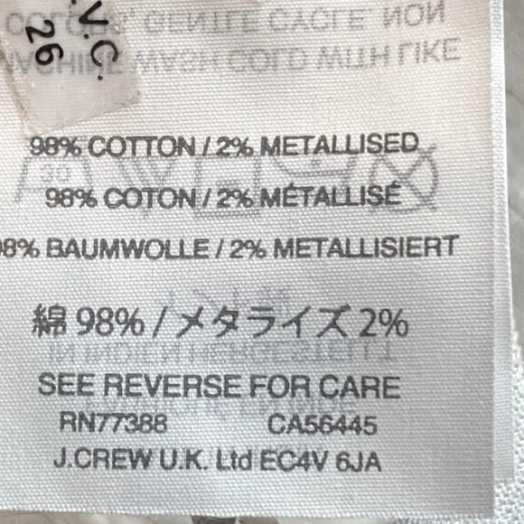 Madewell White Metallic Shimmer Stripe Peasant Top Size M - Picture 10 of 10